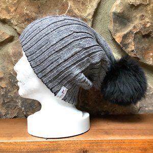 Baby Alpaca fur pom pom beanie by Peruvian Accent.